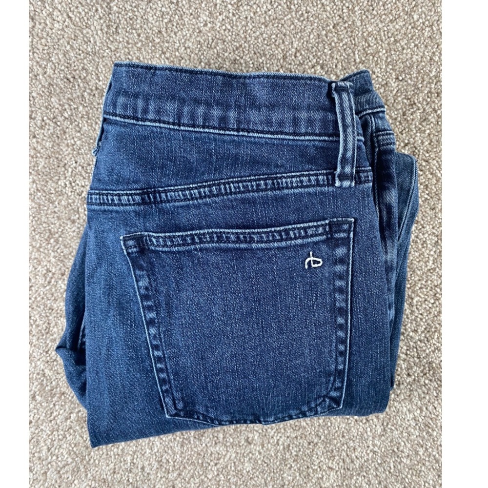 Rag & Bone RB 2 Slim Fit Jeans Dark Wash Blue Denim Skater Preppy Men 34x28 Read